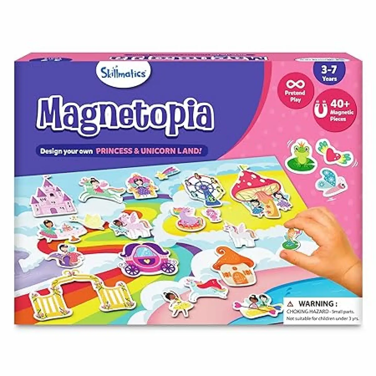 Skillmatics Creative Toy Magnetopia - Princess & Unicorn Land, 40+ Magnetic Pieces, 3Y+