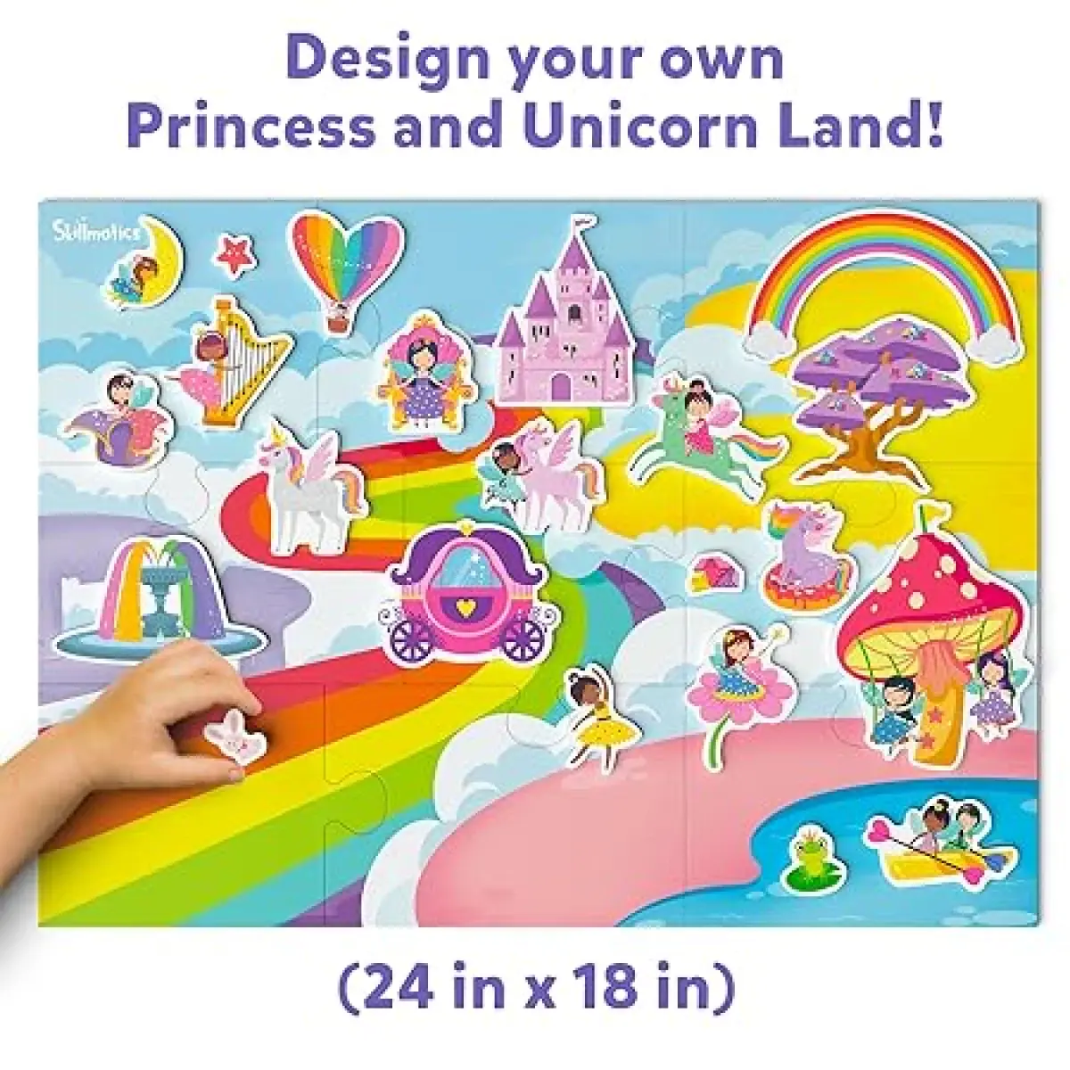 Skillmatics Creative Toy Magnetopia - Princess & Unicorn Land, 40+ Magnetic Pieces, 3Y+