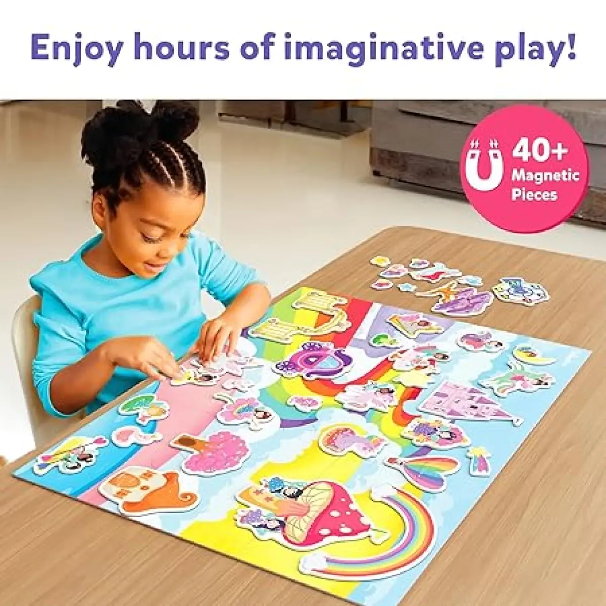 Skillmatics Creative Toy Magnetopia - Princess & Unicorn Land, 40+ Magnetic Pieces, 3Y+