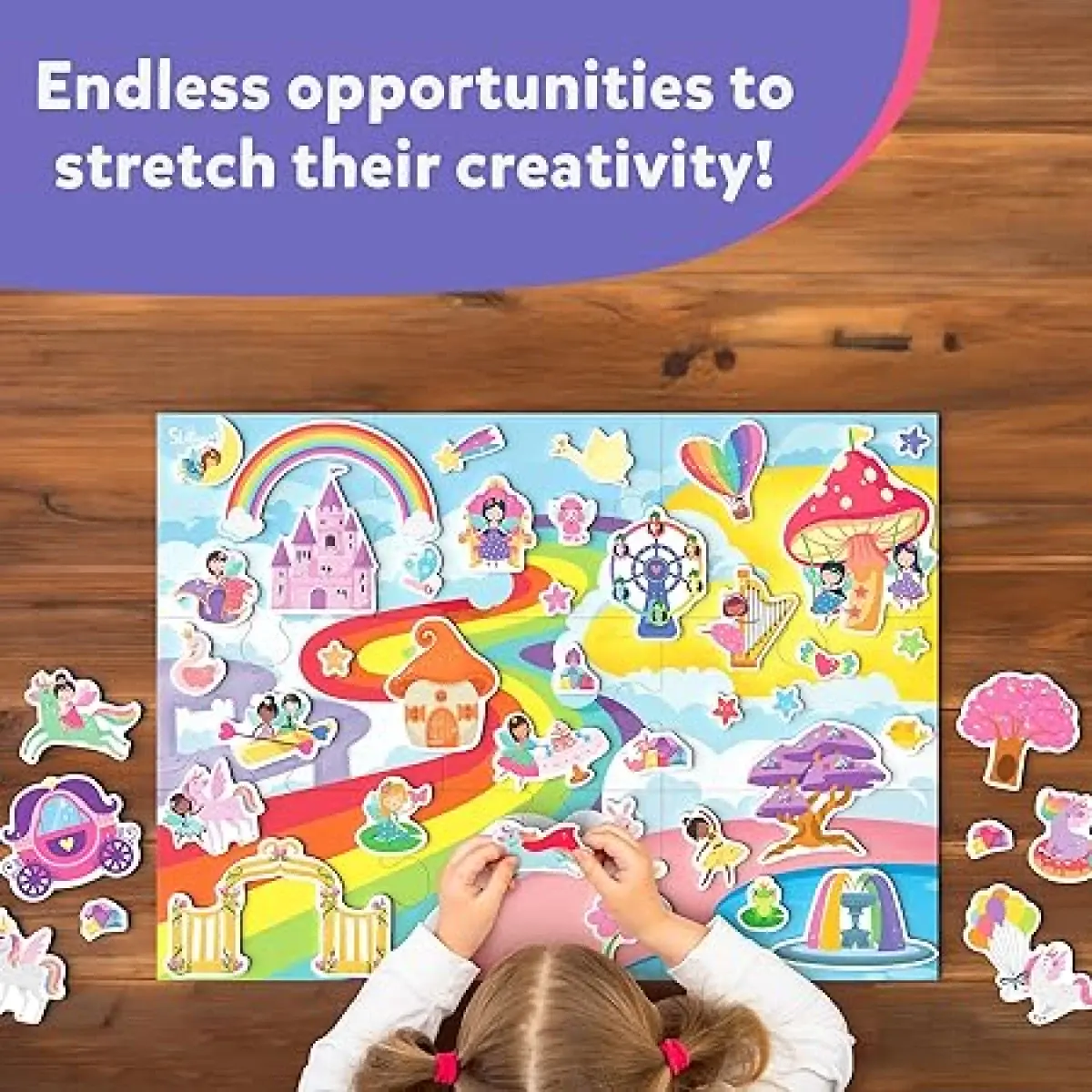 Skillmatics Creative Toy Magnetopia - Princess & Unicorn Land, 40+ Magnetic Pieces, 3Y+