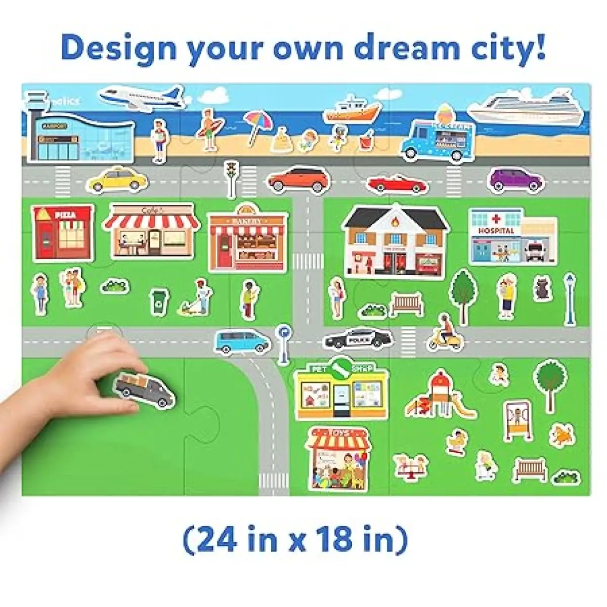 Skillmatics Creative Toy Magnetopia - Design Your City, 60+ Magnetic Pieces, 3Y+