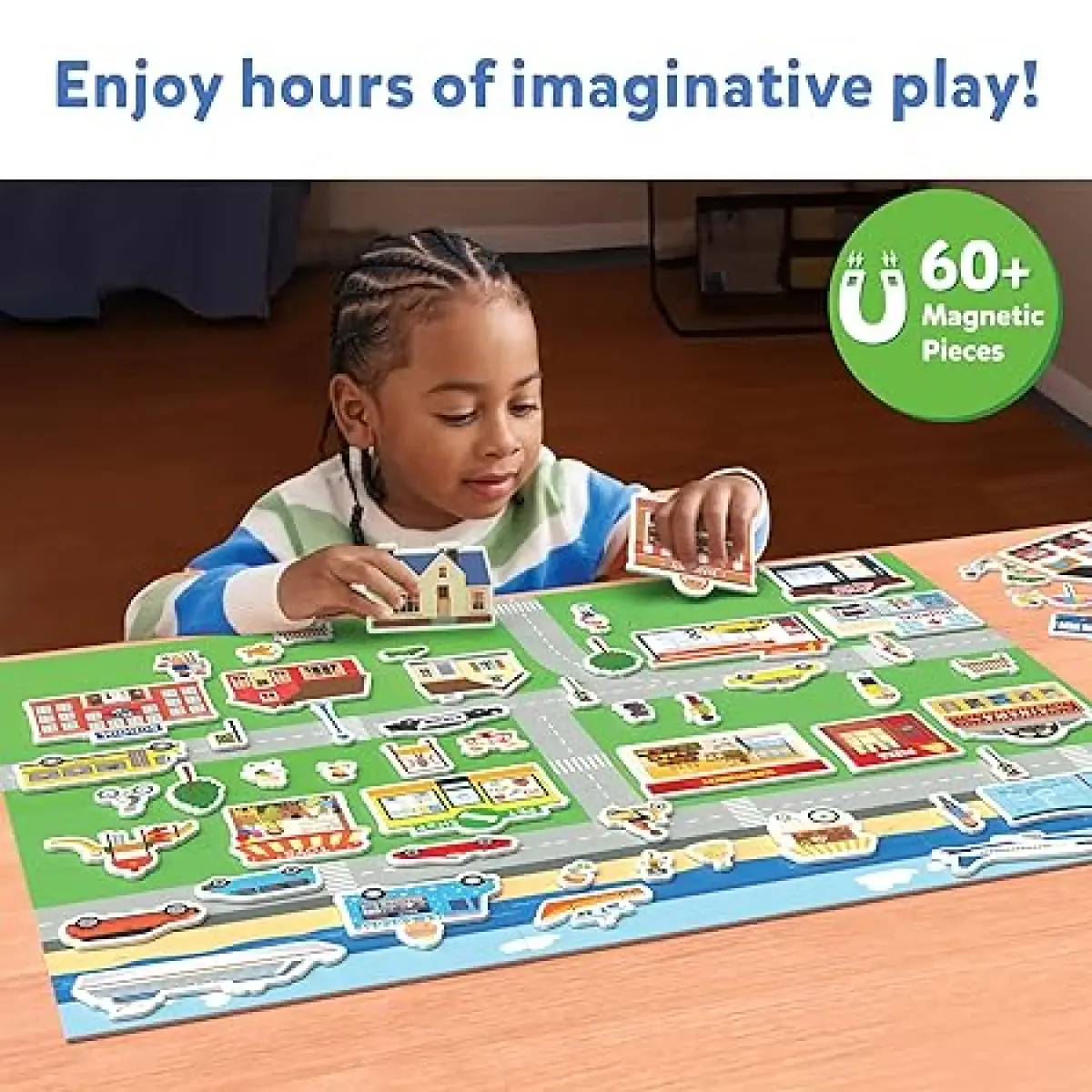 Skillmatics Creative Toy Magnetopia - Design Your City, 60+ Magnetic Pieces, 3Y+