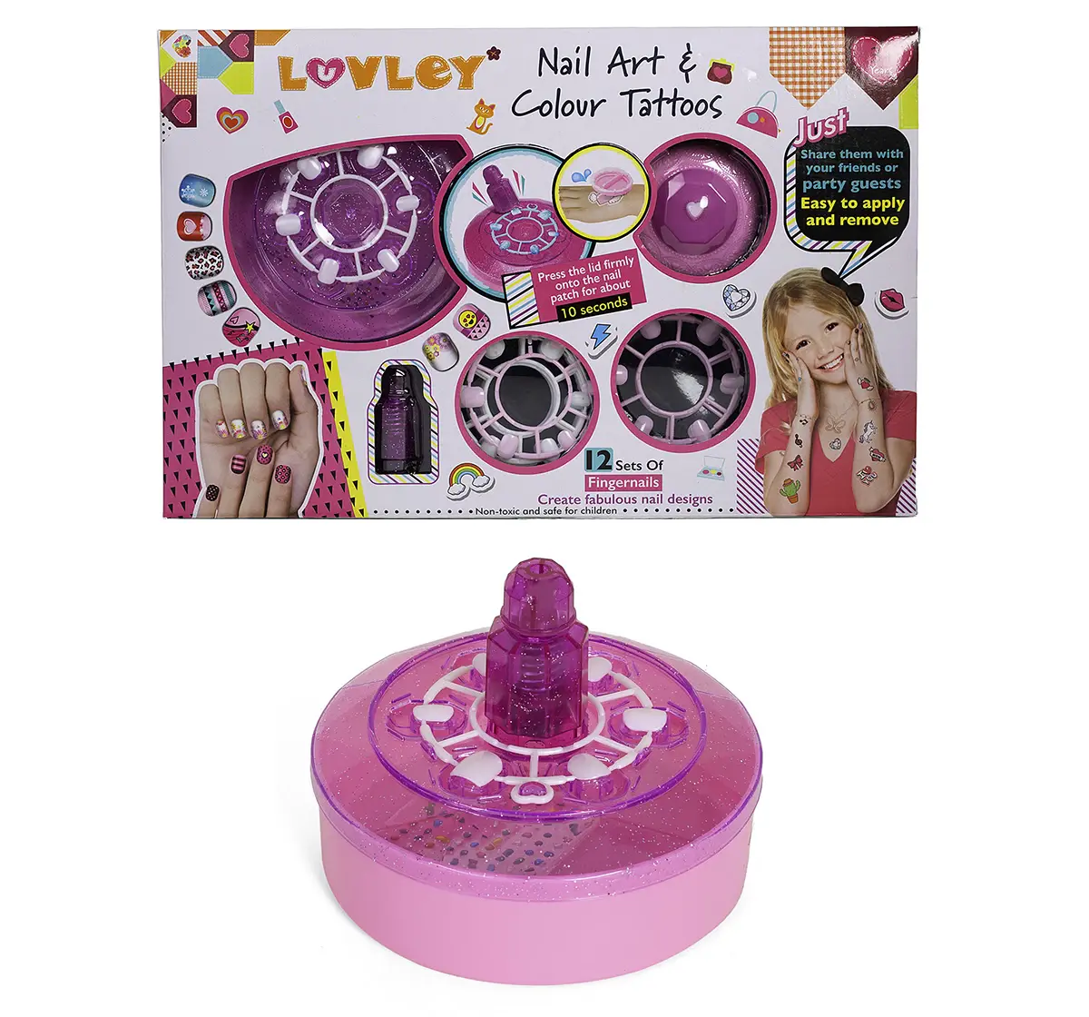 Luvley Nail Art & Colour Tattoo Set, 3Y+