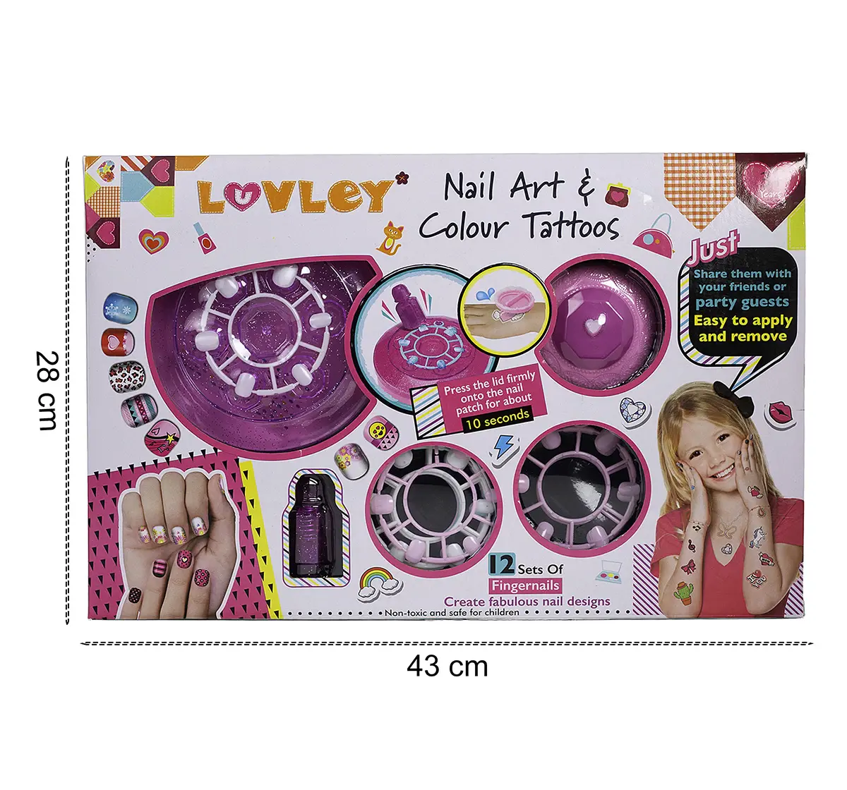 Luvley Nail Art & Colour Tattoo Set, 3Y+