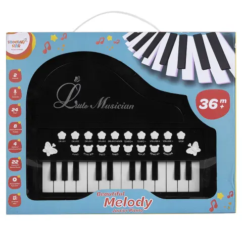 Shooting Star Junior 24 Key Piano, 3Y+, Black