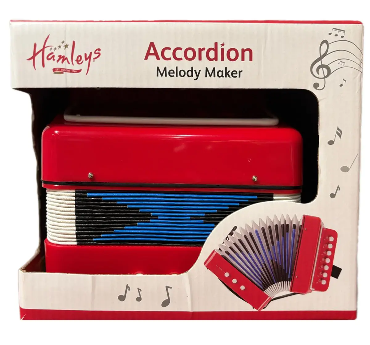 Hamleys Accordion Musical Instrument Toy Accordion for Kids, 7 Keys Button, 5Y+