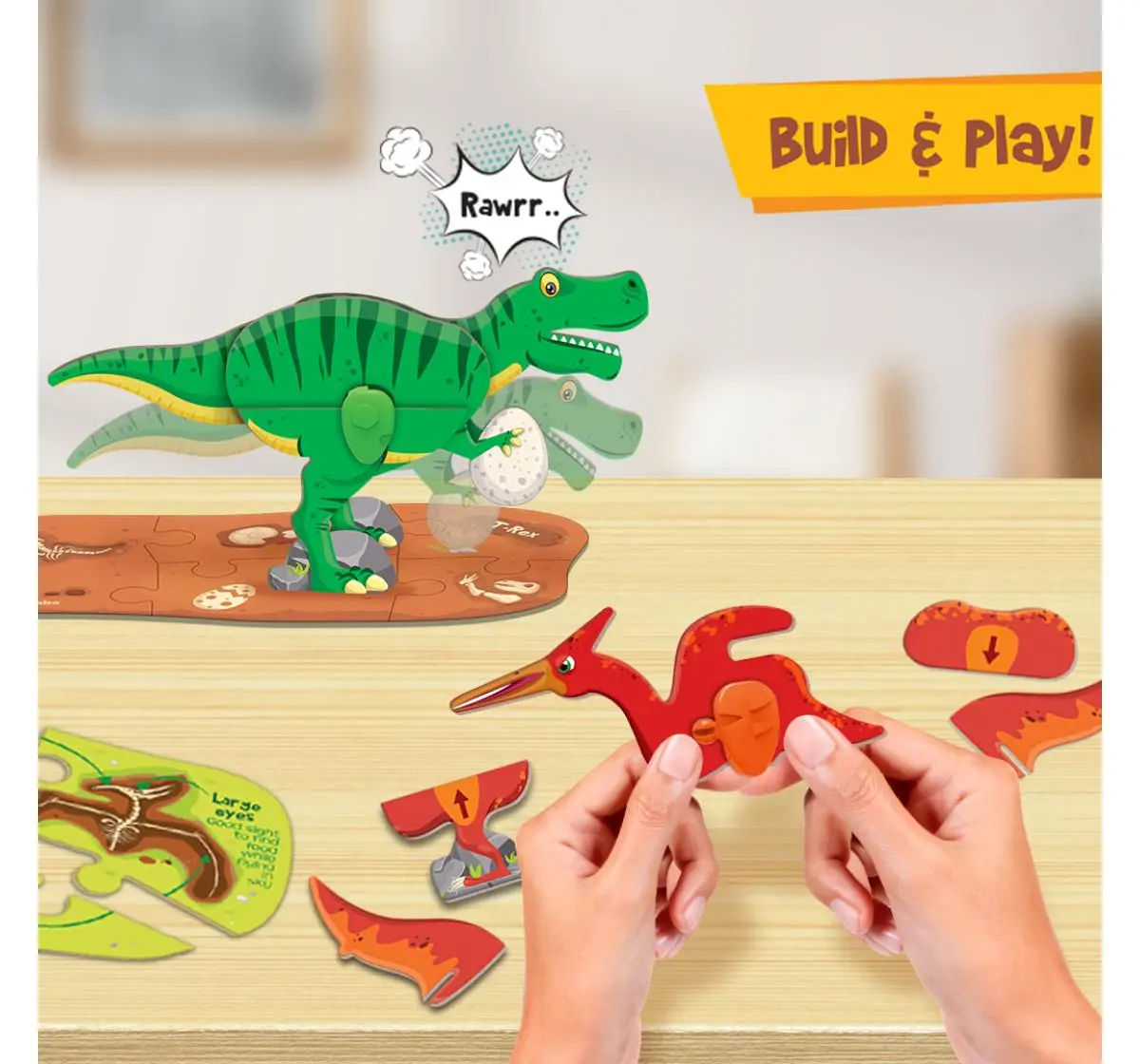 Imagimake Mapology Glow In The Dark Dinos & Egg 3D Puzzle, 5Y+