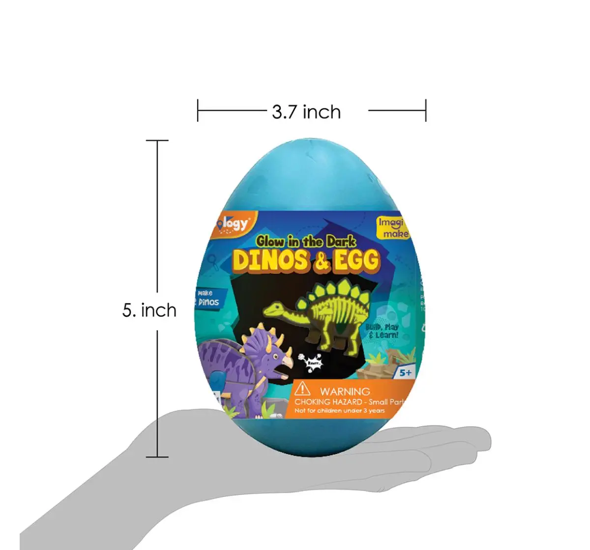 Imagimake Mapology Glow In The Dark Dinos & Egg 3D Puzzle, 5Y+, Blue