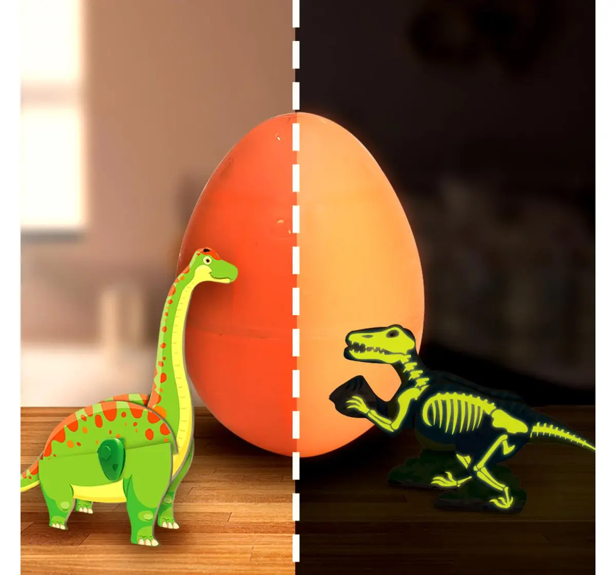 Imagimake Mapology Glow In The Dark Dinos & Egg 3D Puzzle, 5Y+, Orange