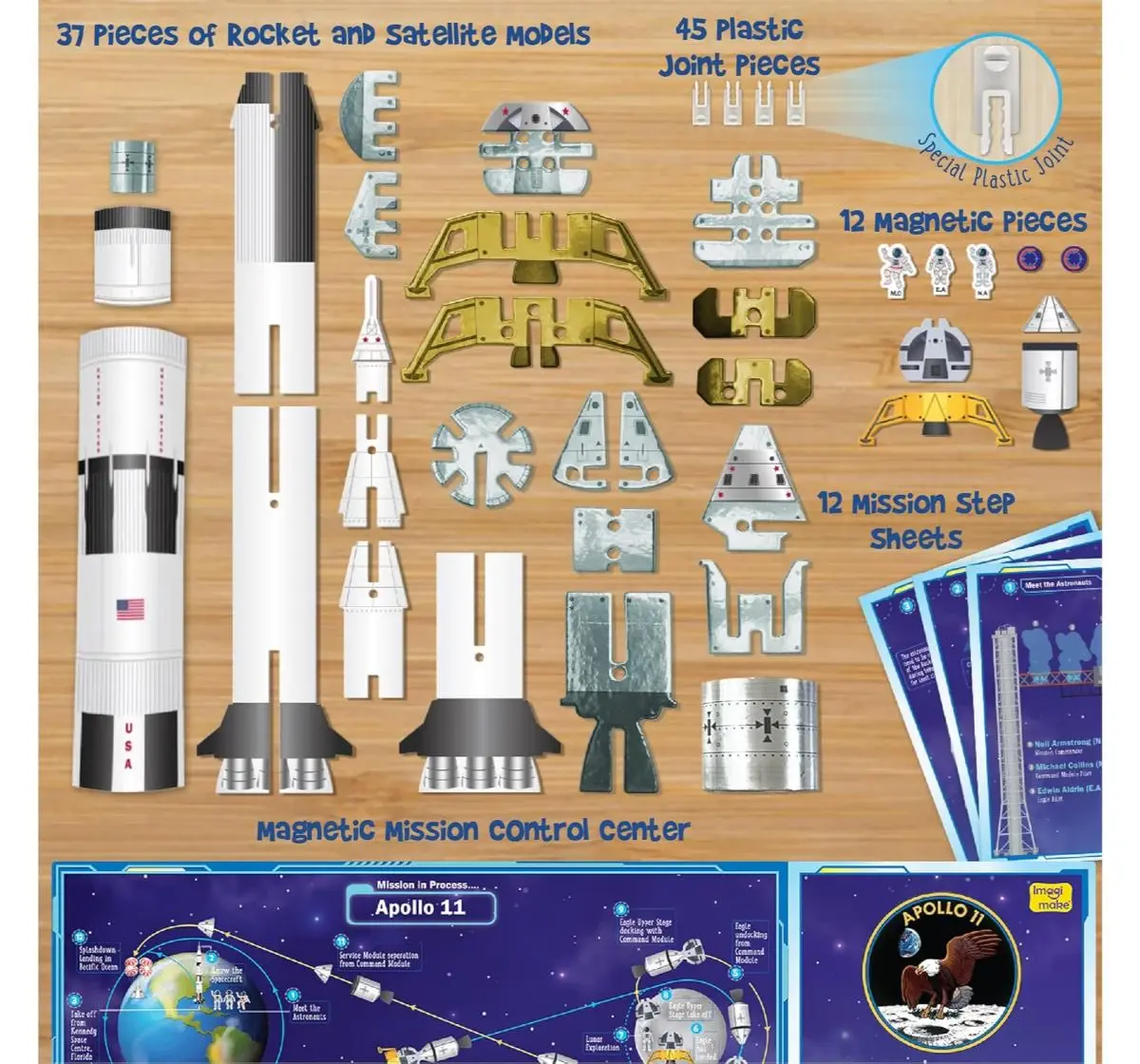 Imagimake Mapology Man's Journey to Moon, Mission Apollo 11, 3D Puzzle, 7Y+