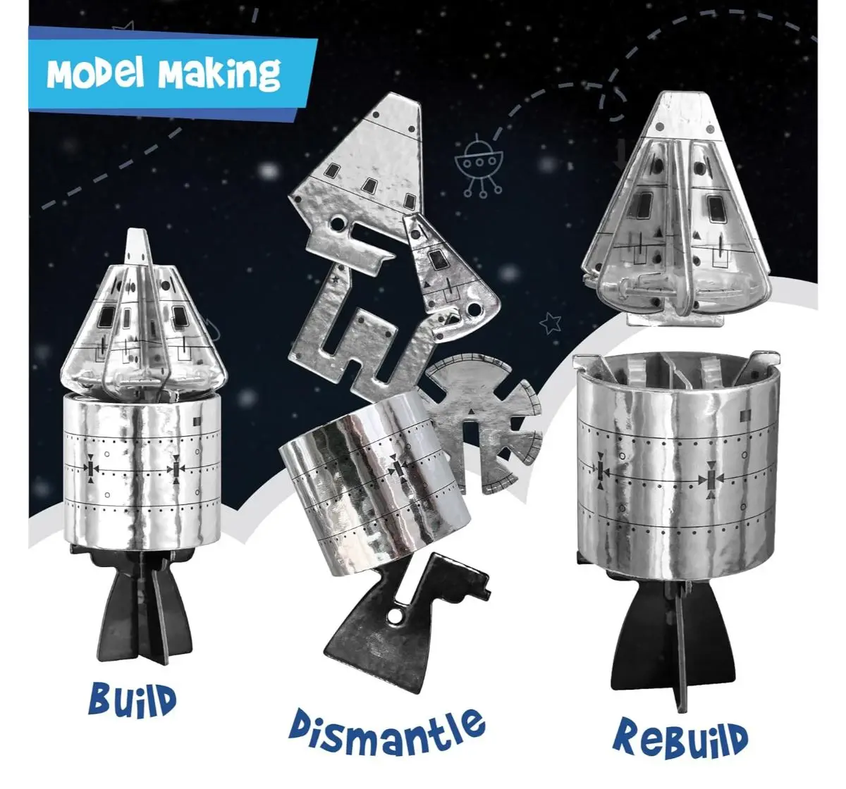 Imagimake Mapology Man's Journey to Moon, Mission Apollo 11, 3D Puzzle, 7Y+