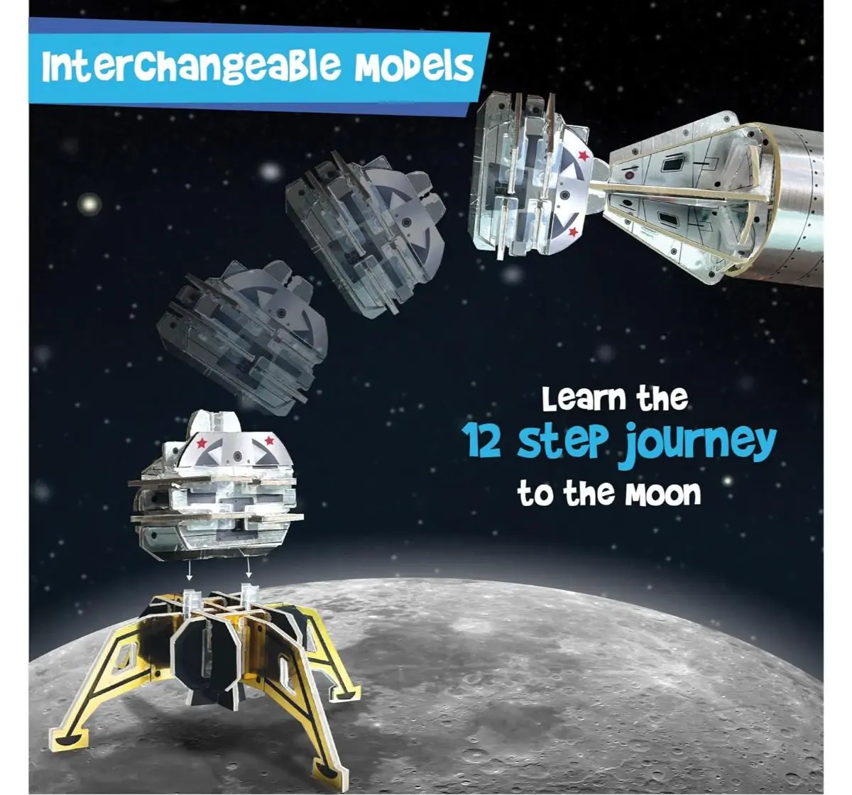 Imagimake Mapology Man's Journey to Moon, Mission Apollo 11, 3D Puzzle, 7Y+