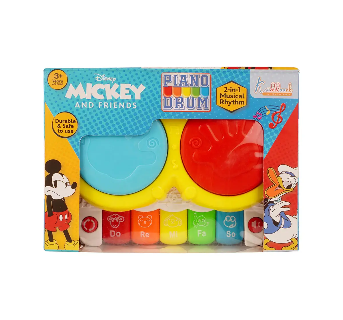 Kriiddaank 2 In 1 Piano Drum Set Mickey Mouse, 3Y+