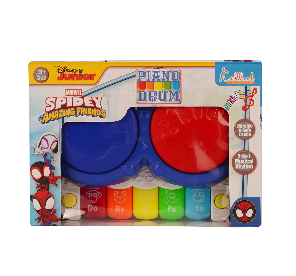 Kriiddaank 2 In 1 Piano Drum Set Spiderman, 3Y+