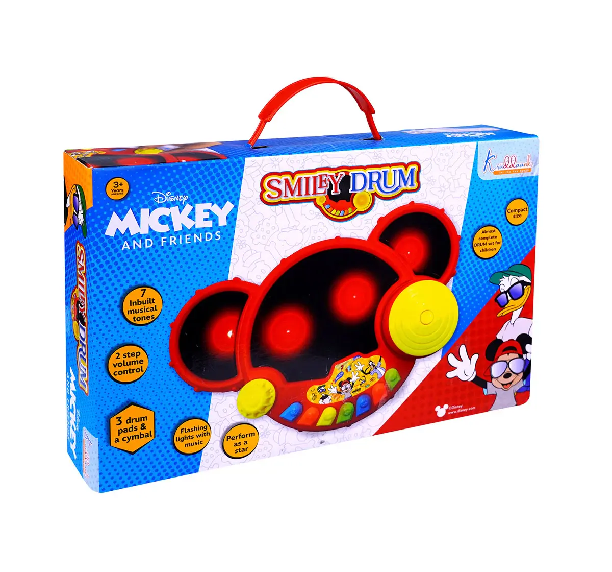 Kriiddaank Mickey & Friends Smiley Musical Drum, 3Y+