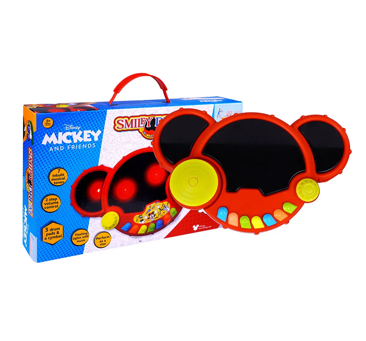 Kriiddaank Mickey & Friends Smiley Musical Drum, 3Y+