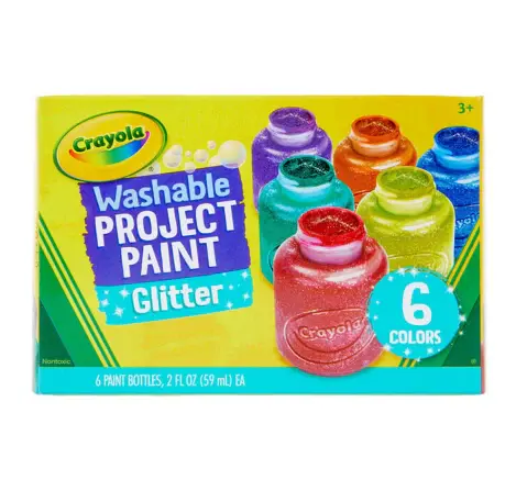 Crayola Washable Glitter Paint, 6 pieces, 3Y+