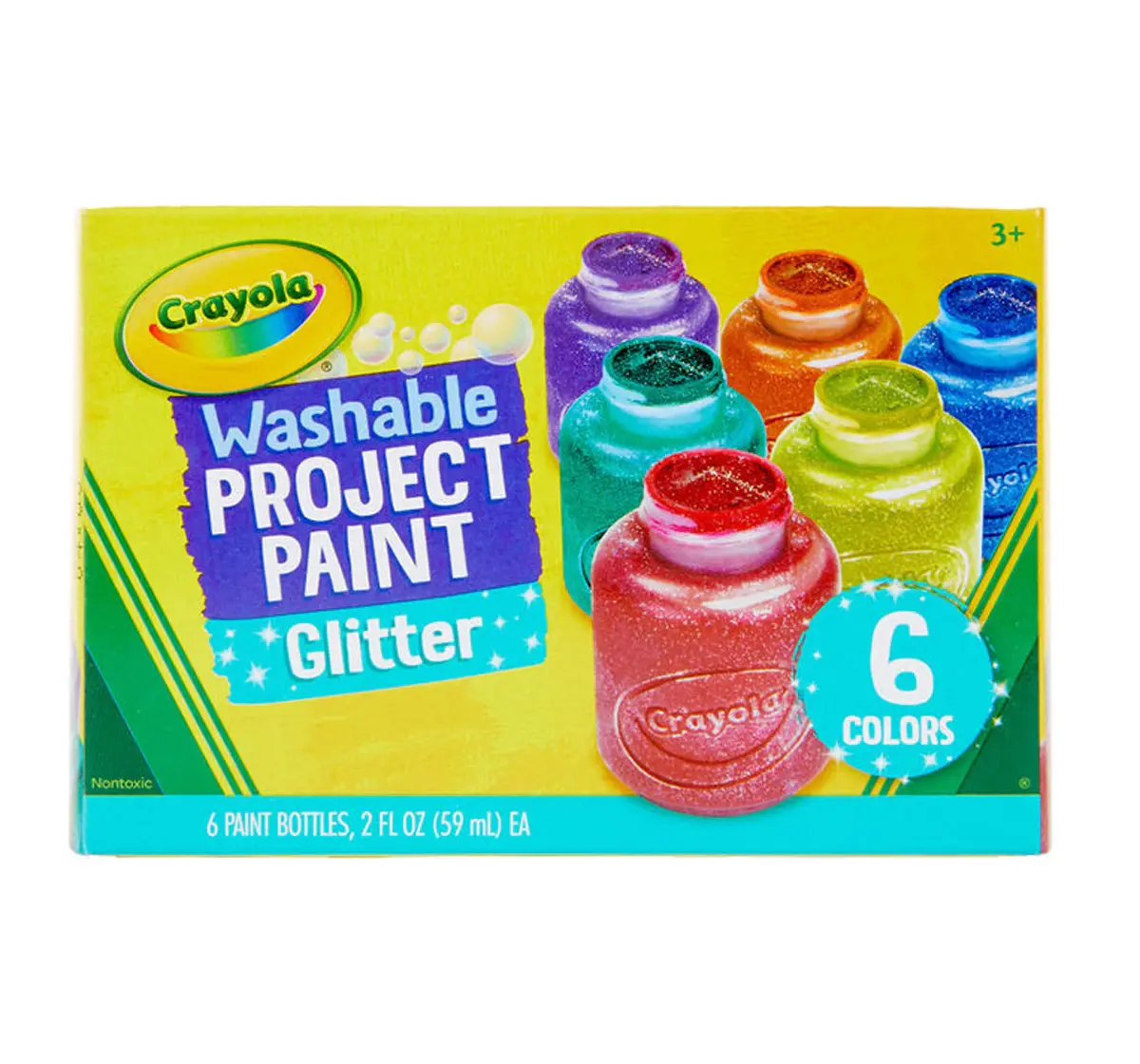 Crayola Washable Glitter Paint, 6 pieces, 3Y+