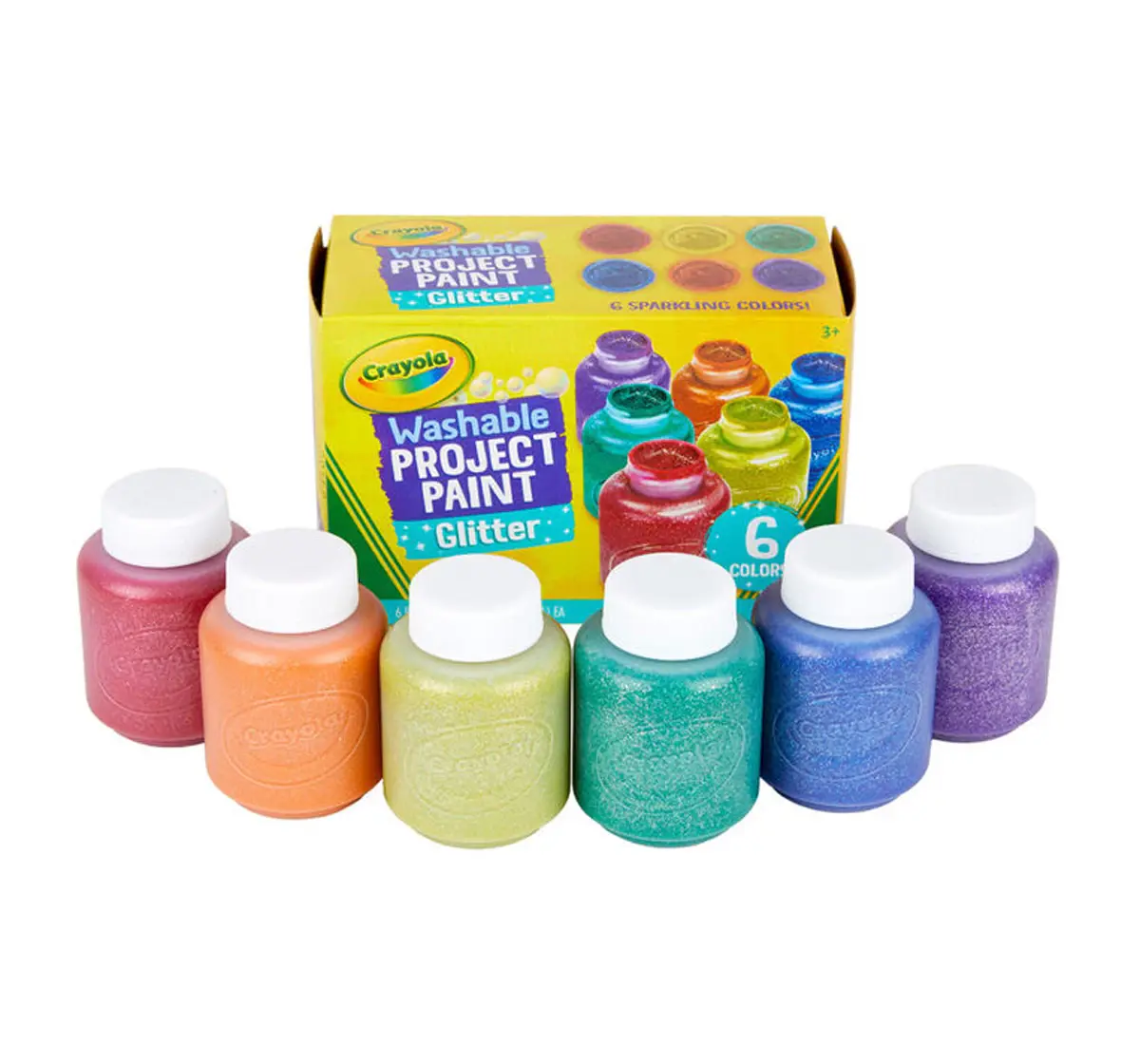 Crayola Washable Glitter Paint, 6 pieces, 3Y+