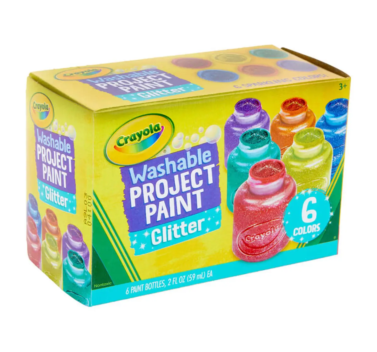 Crayola Washable Glitter Paint, 6 pieces, 3Y+