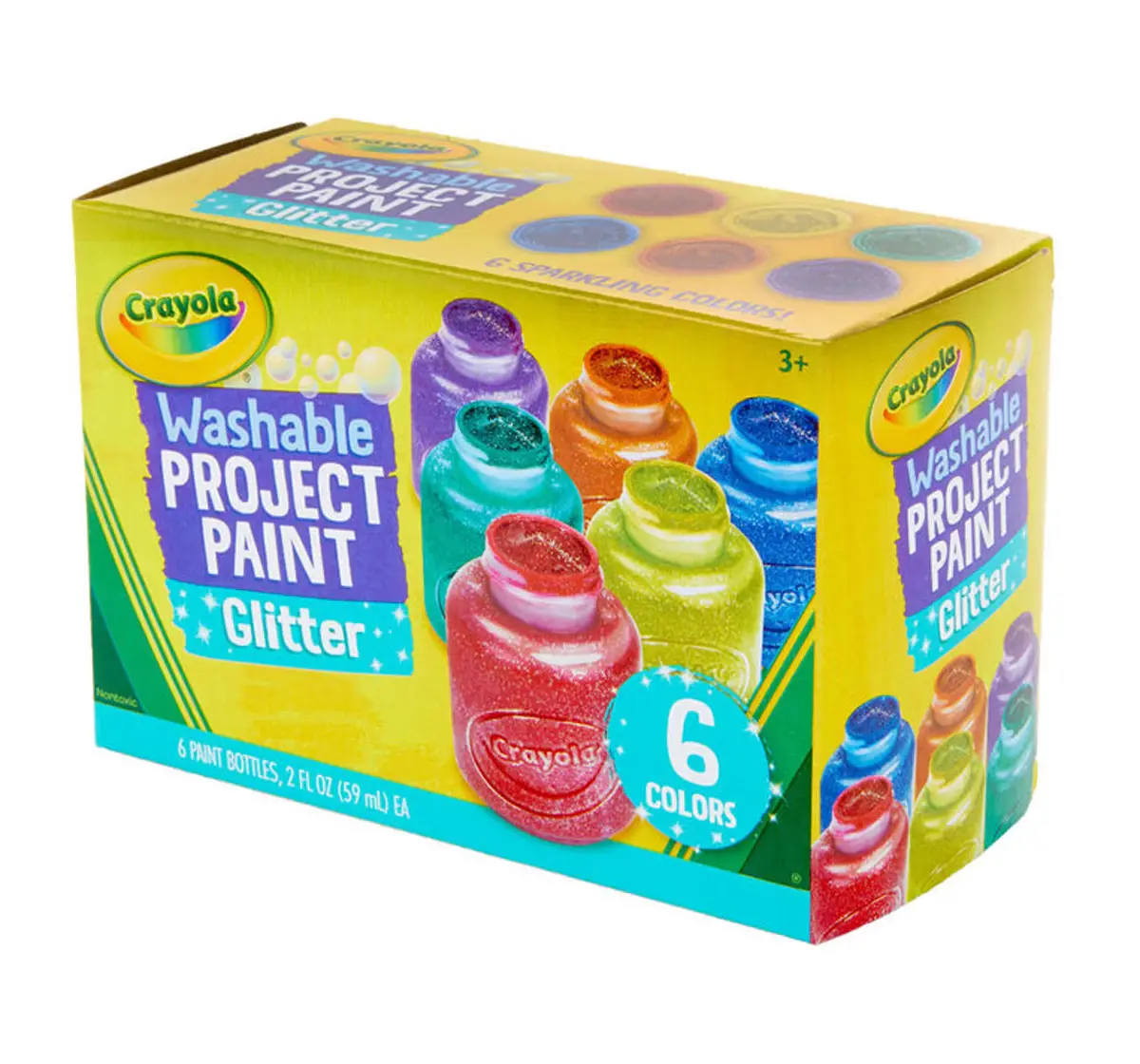 Crayola Washable Glitter Paint, 6 pieces, 3Y+