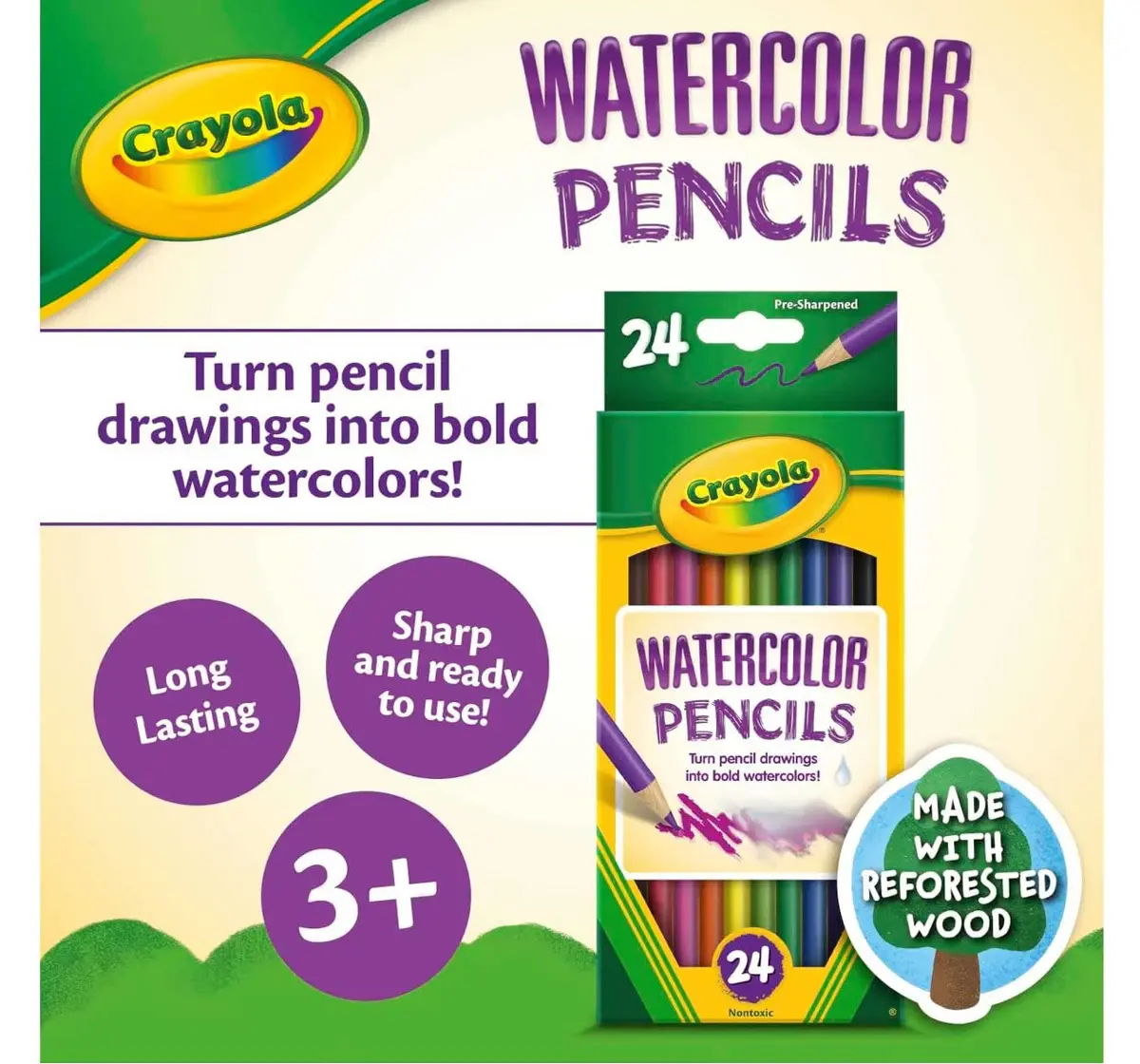 Crayola Watercolor Pencils, 24 pieces, 3Y+