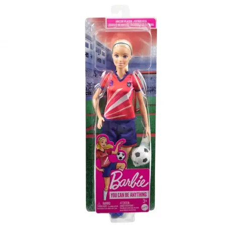 Barbie Soccer Red Doll, 3Y+, Multicolour