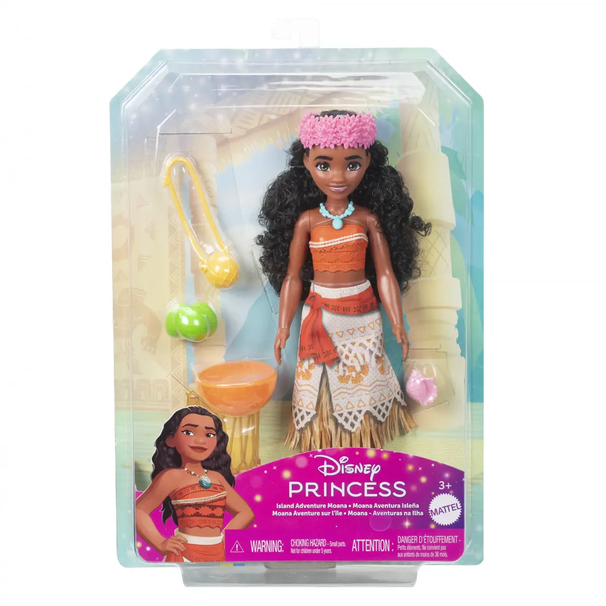 Disney Princess Island Adventure Moana Doll, 3Y+, Multicolour