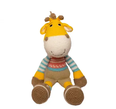 Happy Threads Gerald the Giraffe, Handmade Crochet Toys, 6M+