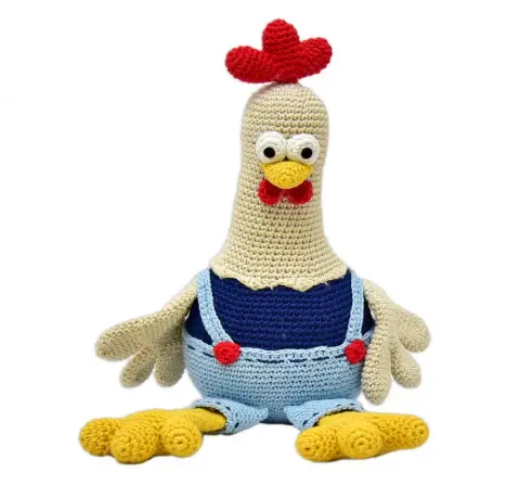Happy Threads Dorris the Rooster, Handmade Crochet Toys, 6M+