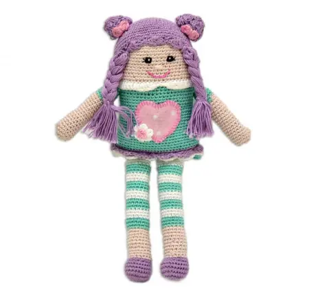 Happy Threads Purple Pie Handmade Crochet Stuffed Doll