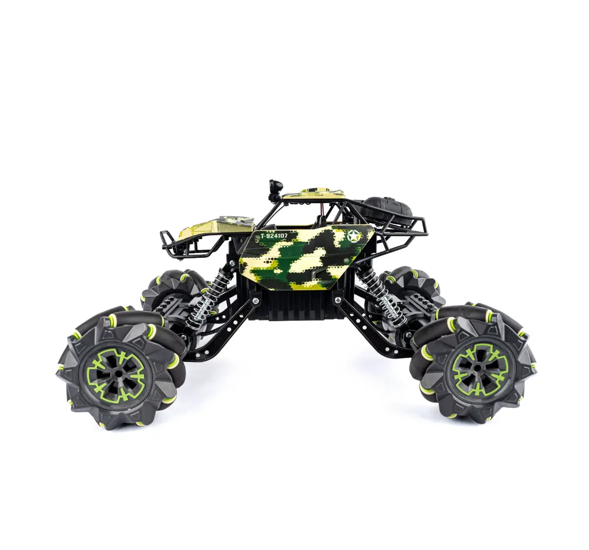 Fundle Trooper Remote Control Car, Rechargeable Sound Effects with LED Lights, Battery Operated RC Car, Army Green, 4Y+