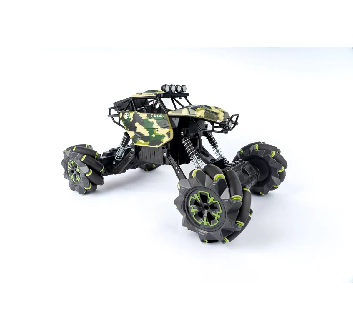 Fundle Trooper Remote Control Car, Rechargeable Sound Effects with LED Lights, Battery Operated RC Car, Army Green, 4Y+