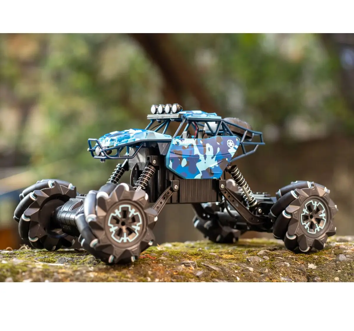 Fundle Trooper Remote Control Car, Rechargeable Sound Effects with LED Lights, Battery Operated RC Car, Marine Blue, 4Y+