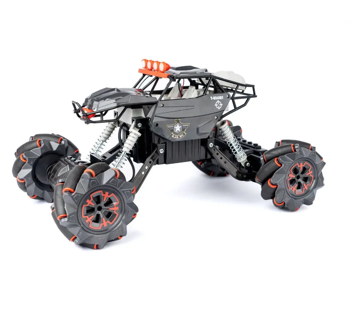 Fundle Trooper Remote Control Car, Rechargeable Sound Effects with LED Lights, Battery Operated RC Car, Commando Grey, 4Y+