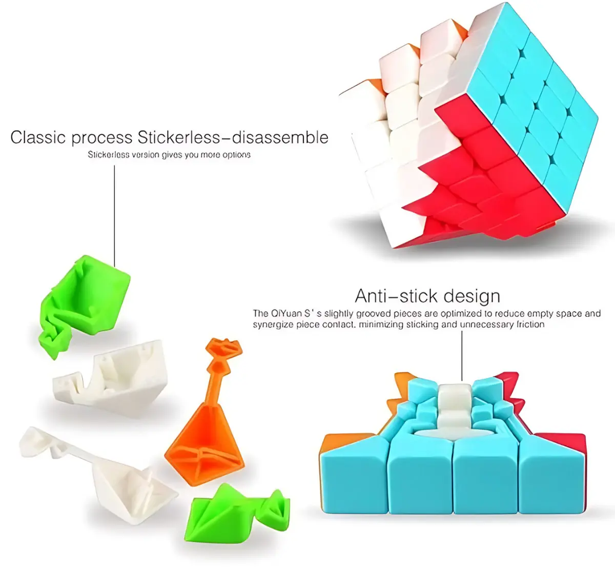 Cubelelo Drift 4x4 Stickerless Speed Cube, 3Y+