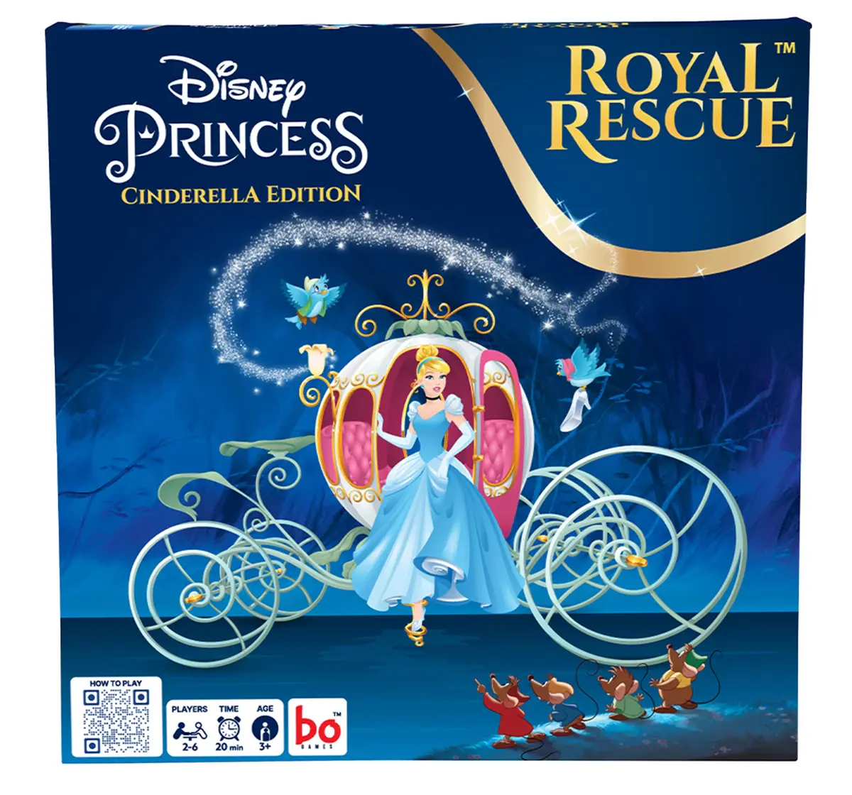 Borad Royal Rescue, Cinderella Edition, Roll the Die: Fun Board Game with Cards and Riddles, 3Y+, 2 to 6 Players