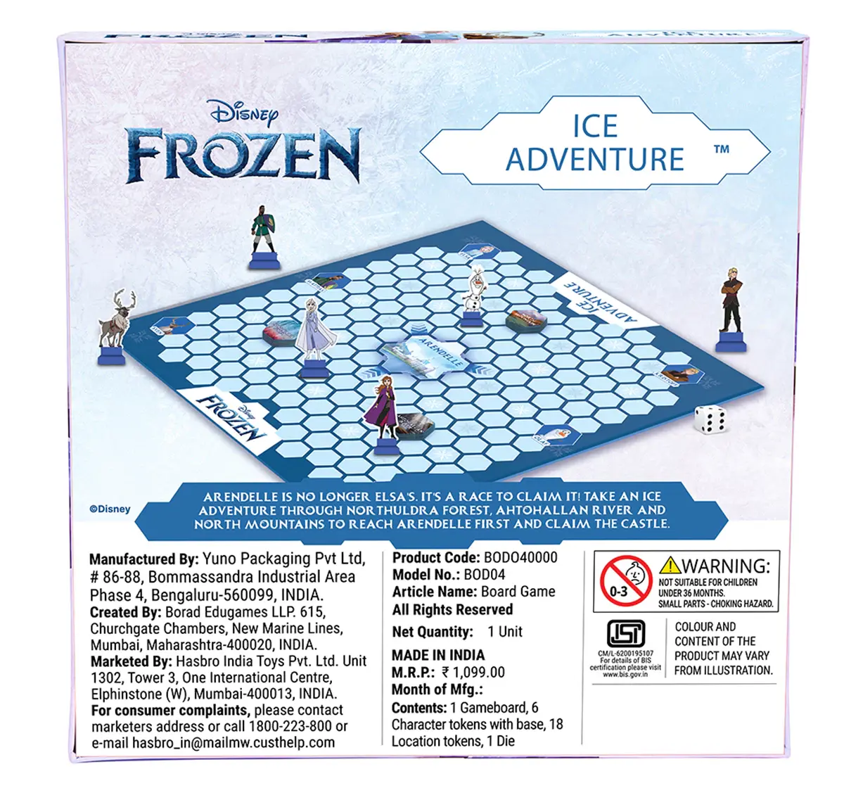 Borad Ice Adventure Frozen Board Game, Race to claim the Castle Game, 3Y+, 2 to 6 Players