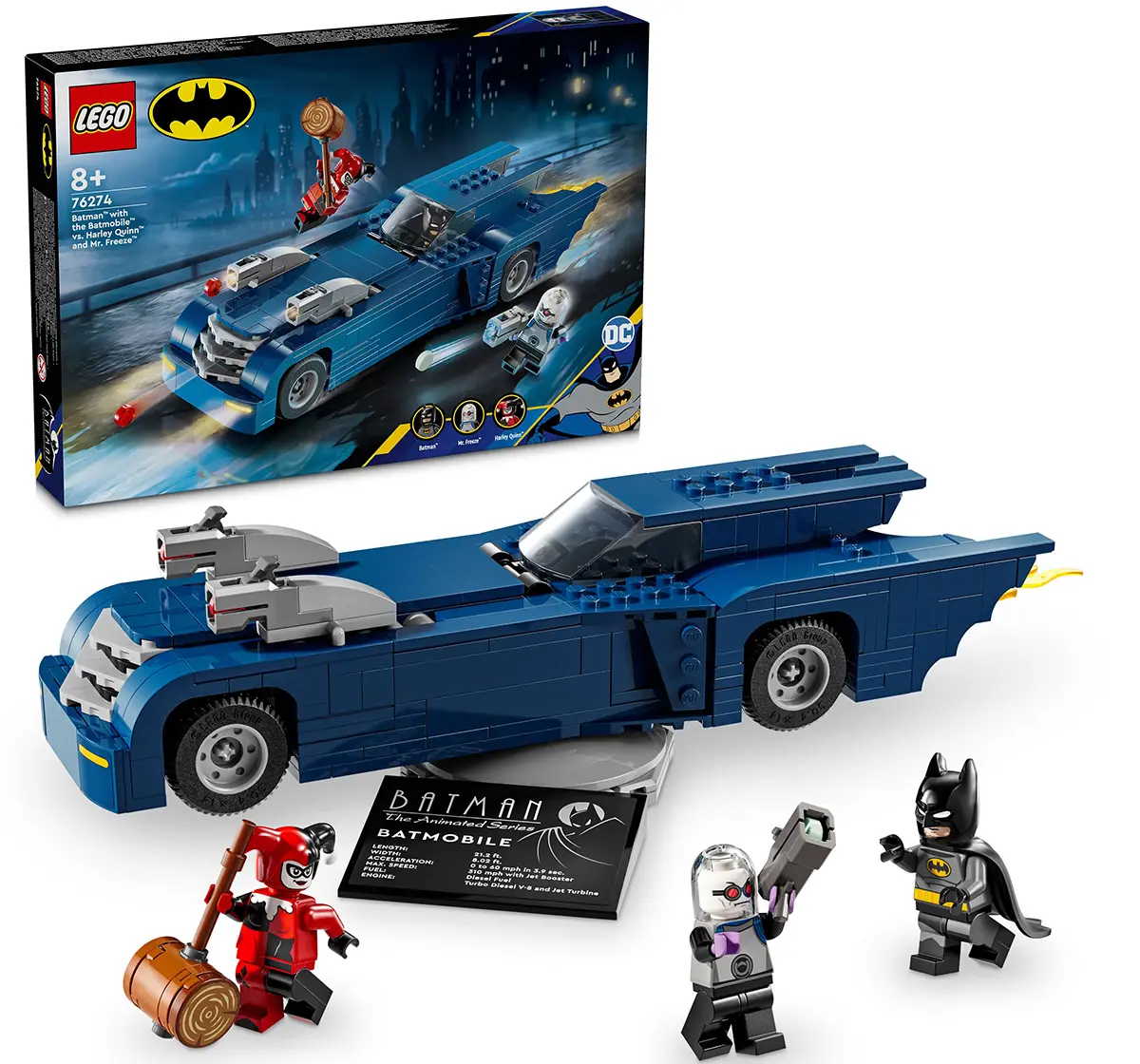 LEGO DC Batman: Batman With The Batmobile Vs. Harley Quinn & Mr. Freeze 76274 (435 Pieces)