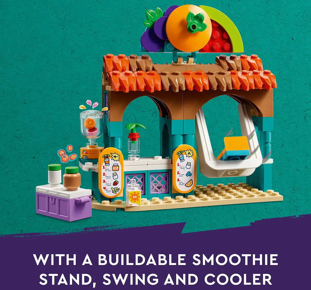 LEGO Friends Beach Smoothie Stand, Play Food Set 42625 (213 Pieces)