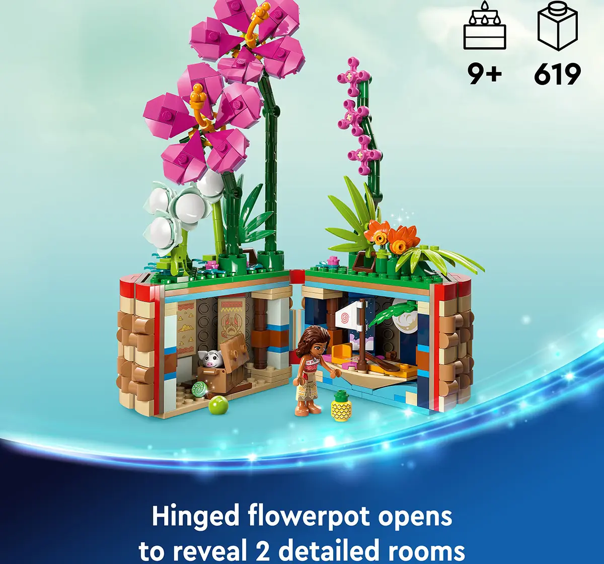 LEGO Disney Moana's Flowerpot Buildable Flower Toy 43252 (619 Pieces)