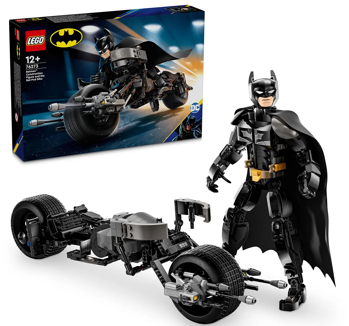 LEGO Dc Batman: Batman Construction Figure & The Bat-Pod Bike 76273 (713 Pieces)