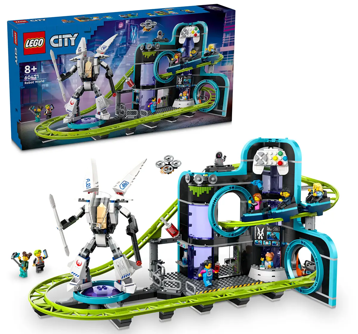 LEGO City Robot World Roller-Coaster Park Toy 60421 (986 Pieces)