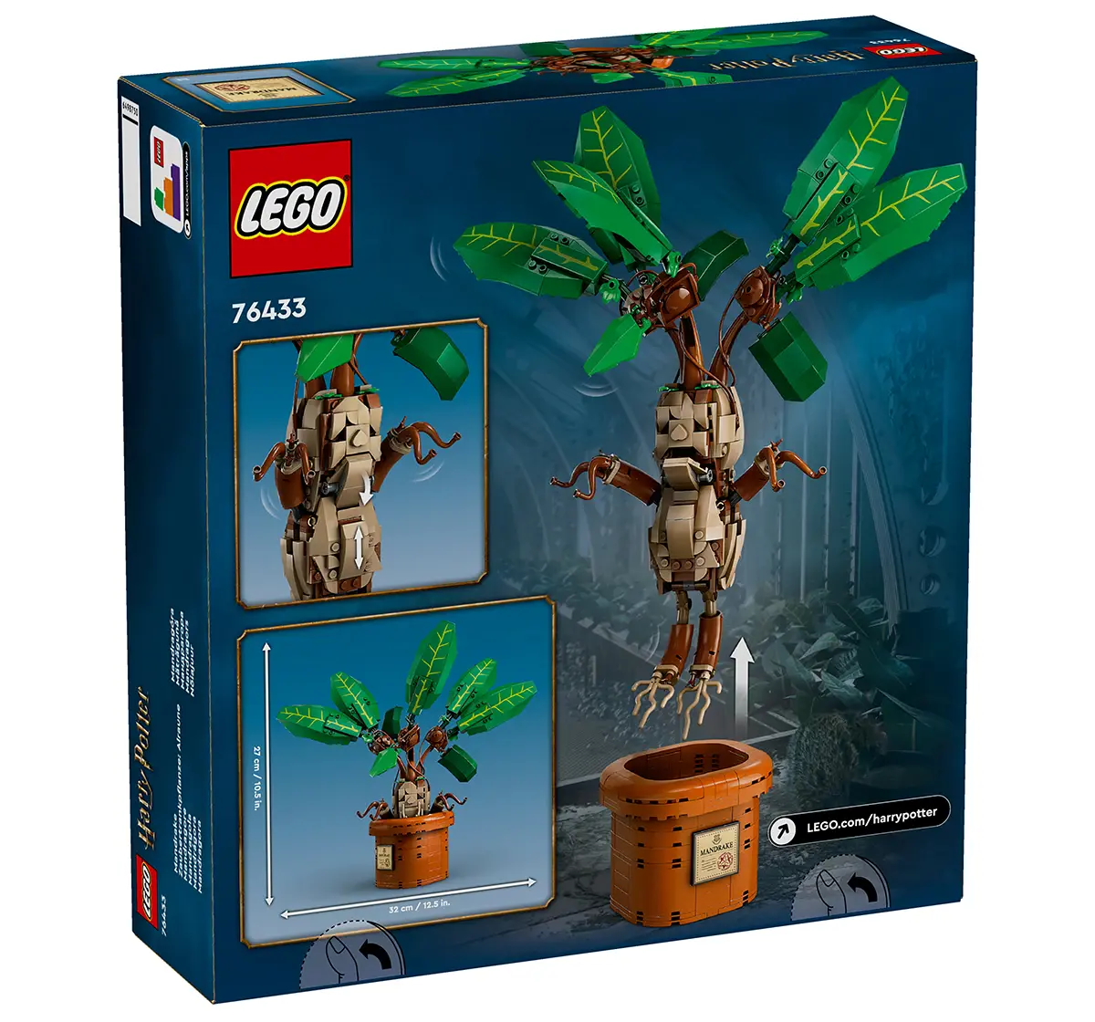 LEGO Harry Potter Mandrake Plant Toy, Magical Gift 76433 (579 Pieces)