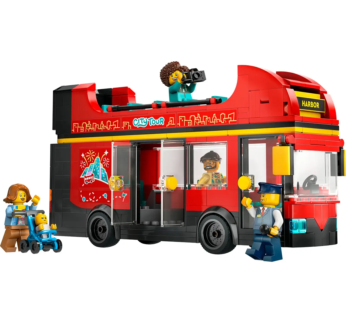 LEGO City Red Double-Decker Sightseeing Bus Toy 60407 (384 Pieces)