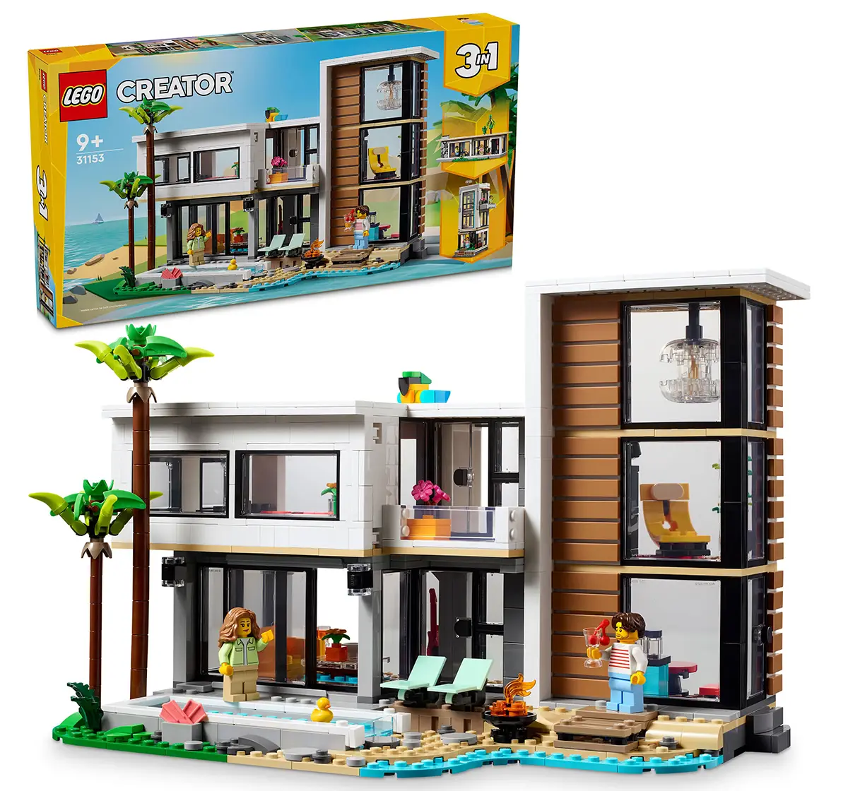 LEGO Creator 3In1 Modern House Toy Playset For Kids 31153 (939 Pieces)