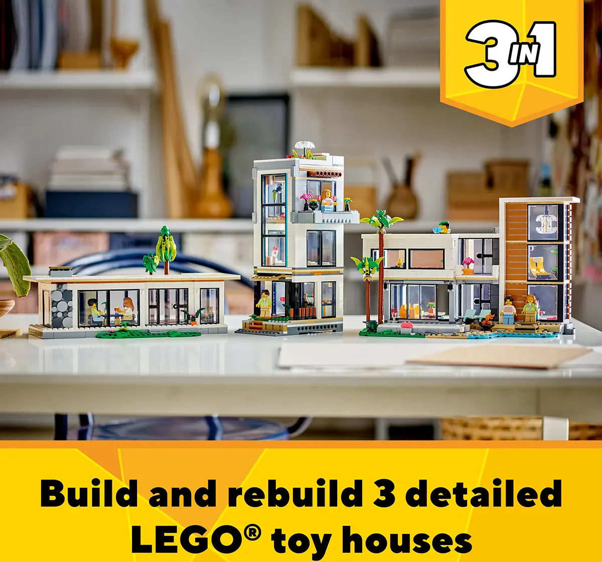 LEGO Creator 3In1 Modern House Toy Playset For Kids 31153 (939 Pieces)