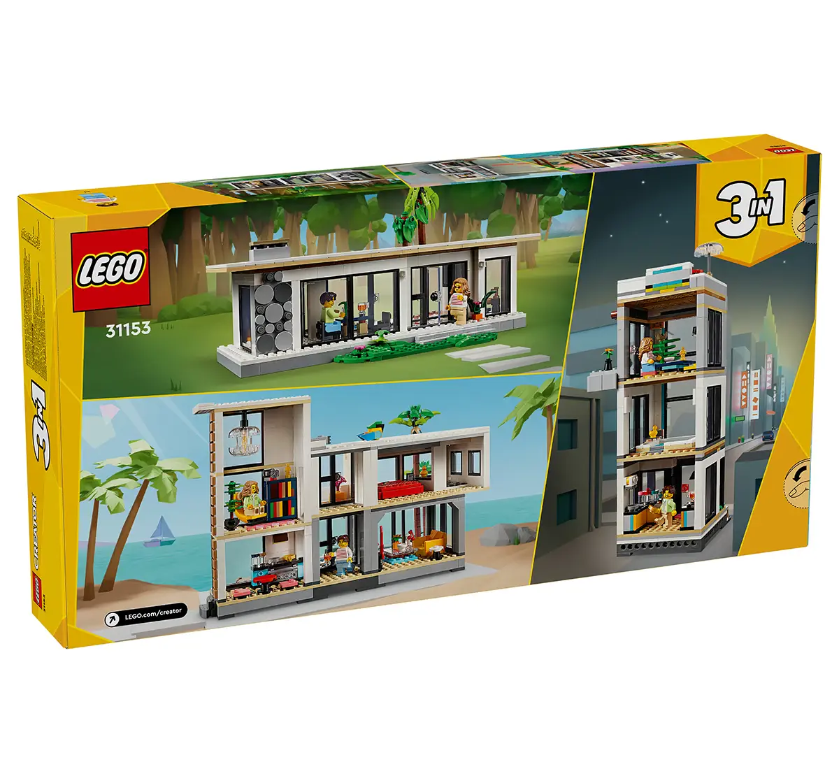 LEGO Creator 3In1 Modern House Toy Playset For Kids 31153 (939 Pieces)