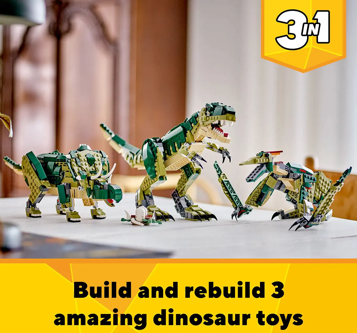 LEGO Creator 3In1 T. Rex, Dinosaur Toy For Kids 31151 (626 Pieces)