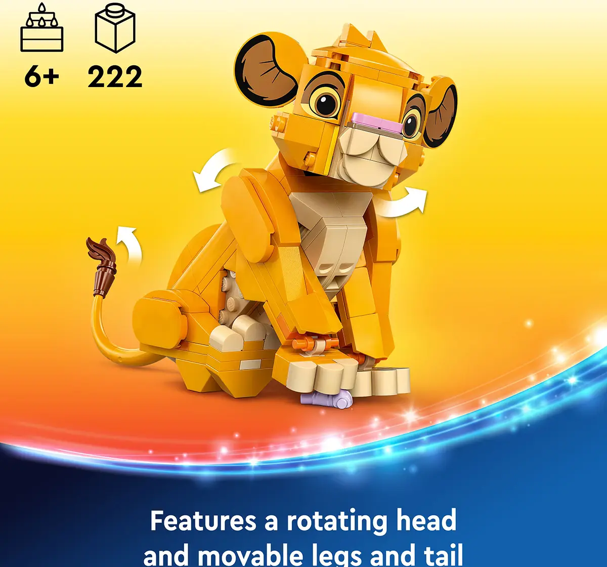 LEGO Disney Simba The Lion King Cub Fun Gift Idea 43243 (222 Pieces)